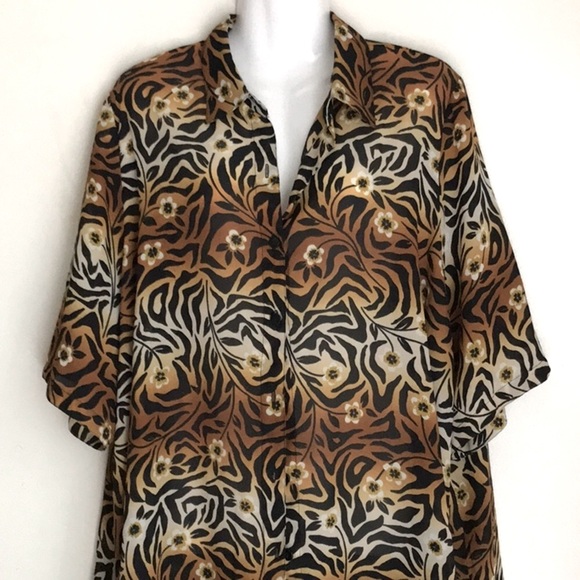 LADY GOTTEX Tops - LADY GOTTEX BLACK, ORANGE AND WHITE DRESS TOP